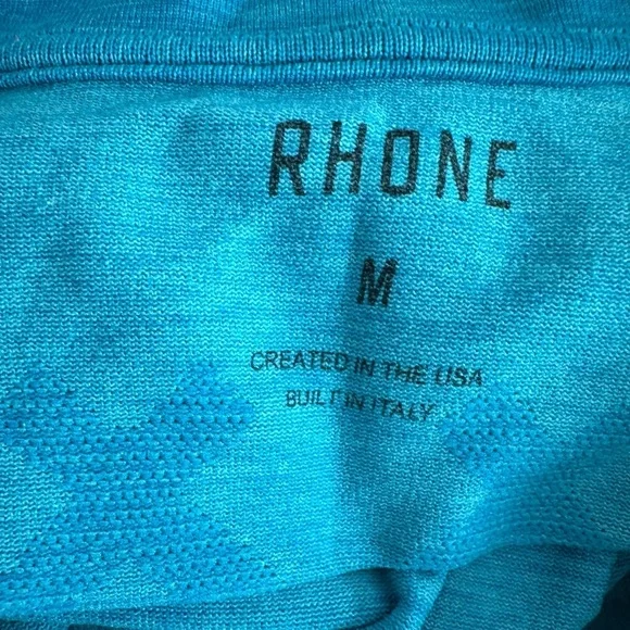 Rhone men’s bright blue polo, medium - Picture 4 of 5